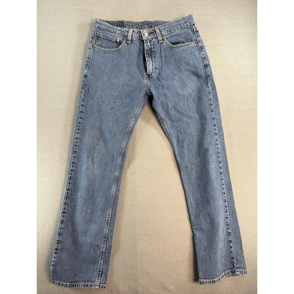 Levi's 505 Jeans Mens 32x30 Medium Wash Blue Regular Straight Denim Casual